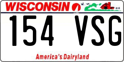 WI license plate 154VSG