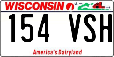 WI license plate 154VSH