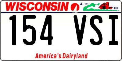 WI license plate 154VSI