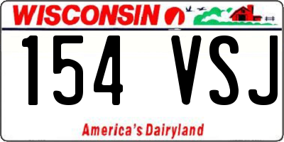 WI license plate 154VSJ