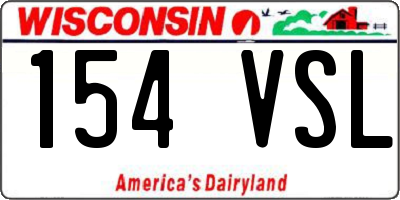 WI license plate 154VSL