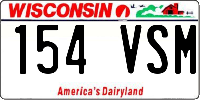 WI license plate 154VSM