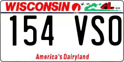 WI license plate 154VSO