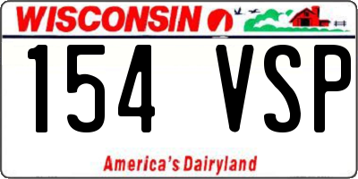 WI license plate 154VSP