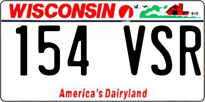 WI license plate 154VSR
