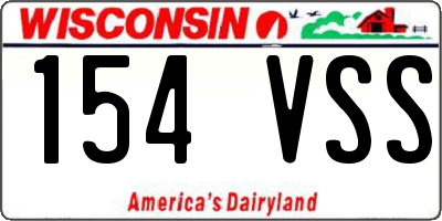 WI license plate 154VSS