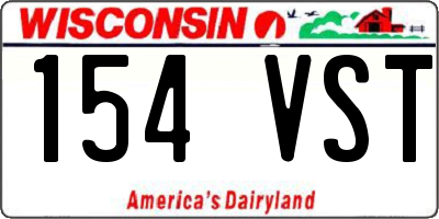WI license plate 154VST