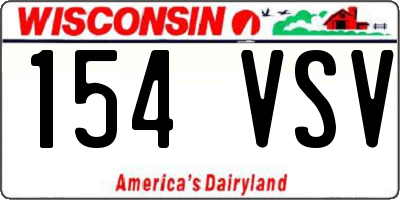WI license plate 154VSV