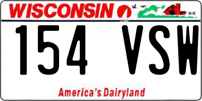 WI license plate 154VSW