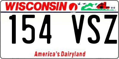WI license plate 154VSZ