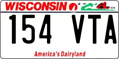 WI license plate 154VTA