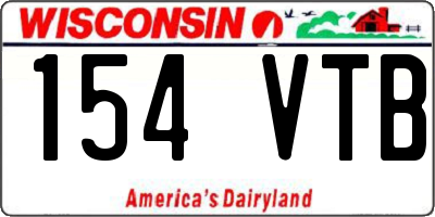 WI license plate 154VTB