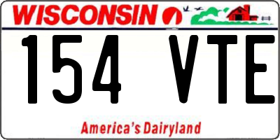WI license plate 154VTE
