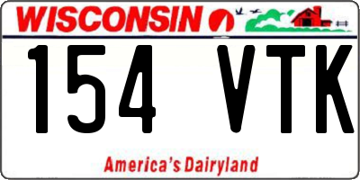 WI license plate 154VTK