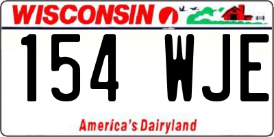 WI license plate 154WJE