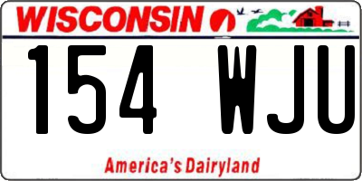 WI license plate 154WJU