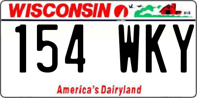 WI license plate 154WKY