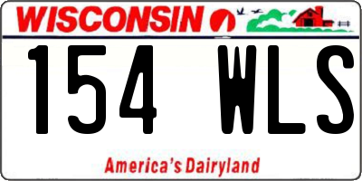 WI license plate 154WLS