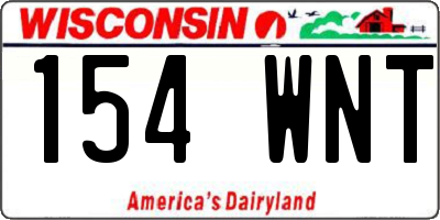 WI license plate 154WNT