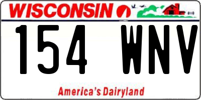 WI license plate 154WNV