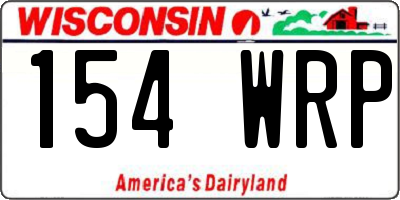 WI license plate 154WRP