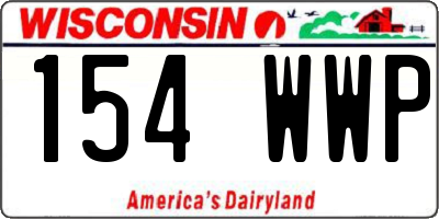 WI license plate 154WWP