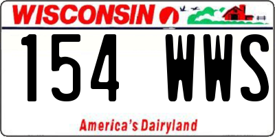WI license plate 154WWS