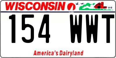 WI license plate 154WWT
