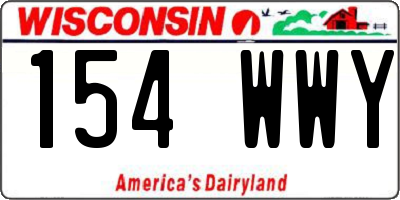 WI license plate 154WWY