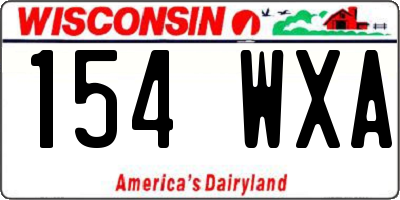 WI license plate 154WXA