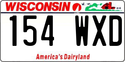 WI license plate 154WXD