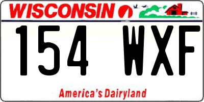 WI license plate 154WXF