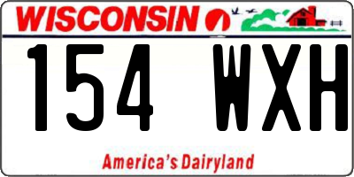 WI license plate 154WXH