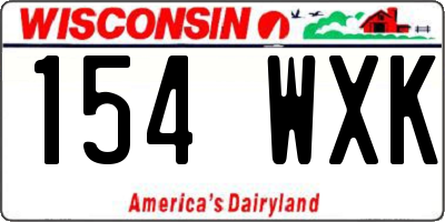 WI license plate 154WXK