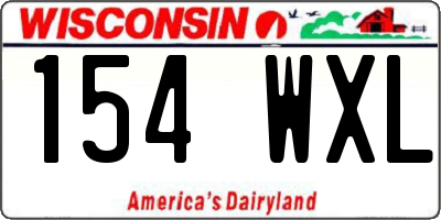 WI license plate 154WXL