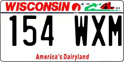 WI license plate 154WXM