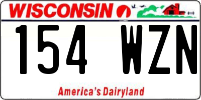 WI license plate 154WZN