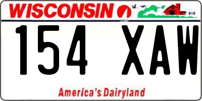 WI license plate 154XAW