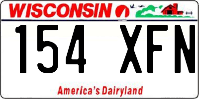 WI license plate 154XFN
