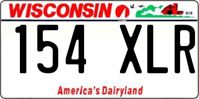 WI license plate 154XLR