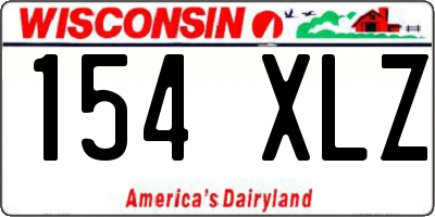 WI license plate 154XLZ
