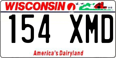 WI license plate 154XMD
