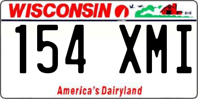 WI license plate 154XMI