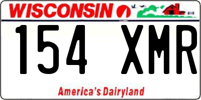 WI license plate 154XMR