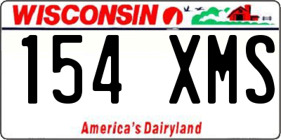 WI license plate 154XMS