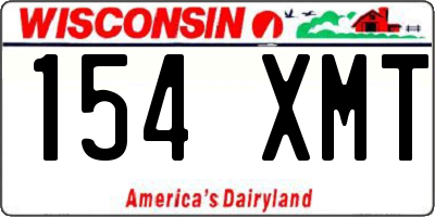 WI license plate 154XMT