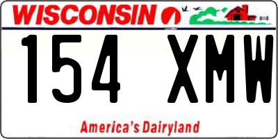 WI license plate 154XMW