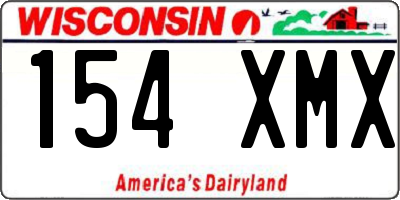 WI license plate 154XMX