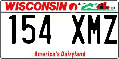 WI license plate 154XMZ