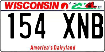 WI license plate 154XNB